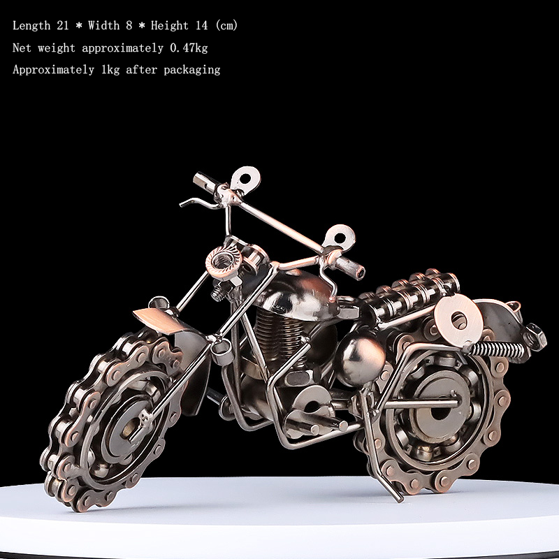 Retro 21cm Motorcycle Metal Model Ornament